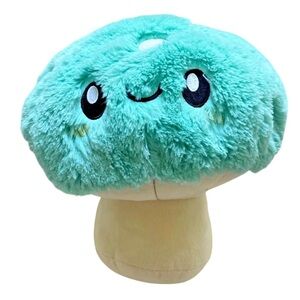 Squishable Cute Teal & White Spotted Mushroom Fungi 9”Stuffed Plush